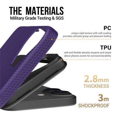 „TUKU“ Shockproof ciets silikona korpuss - violets (iPhone 17)