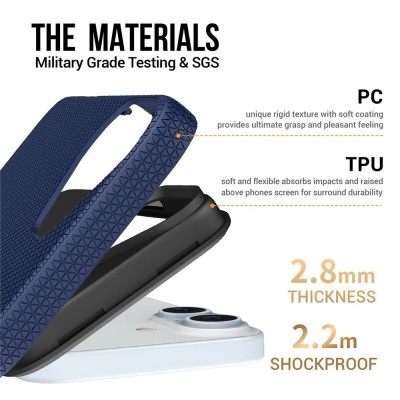 „TUKU“ Shockproof ciets silikona korpuss - tumši zils (iPhone 17)