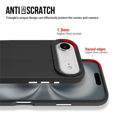 „TUKU“ Shockproof kõva silikoonümbris - must (iPhone Air)