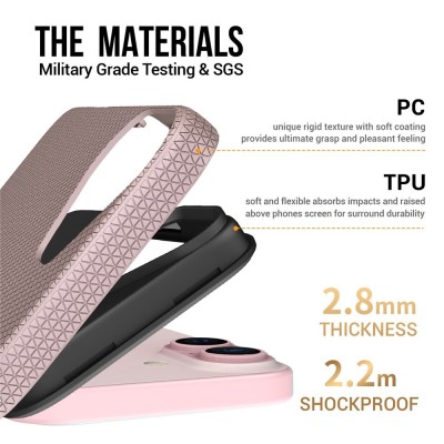 „TUKU“ Shockproof ciets silikona korpuss - rozs (iPhone 17)