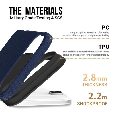 „TUKU“ Shockproof ciets silikona korpuss - tumši zils (iPhone Air)
