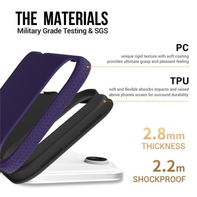 „TUKU“ Shockproof kõva silikoonümbris - фиолетовый (iPhone Air)