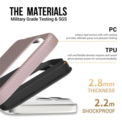 „TUKU“ Shockproof ciets silikona korpuss - rozs (iPhone 17 Pro Max)