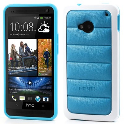 „Infisens“ Hybrid Bumper HTC One M7 gaiši zils apvalks / vacins.lv