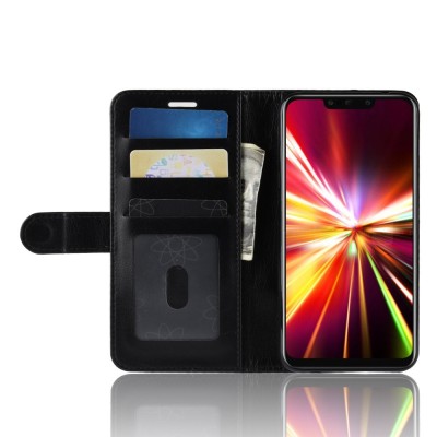 Huawei Mate 20 Lite открываемый чёрный кожаный чехол - книжка | Vacins.lv