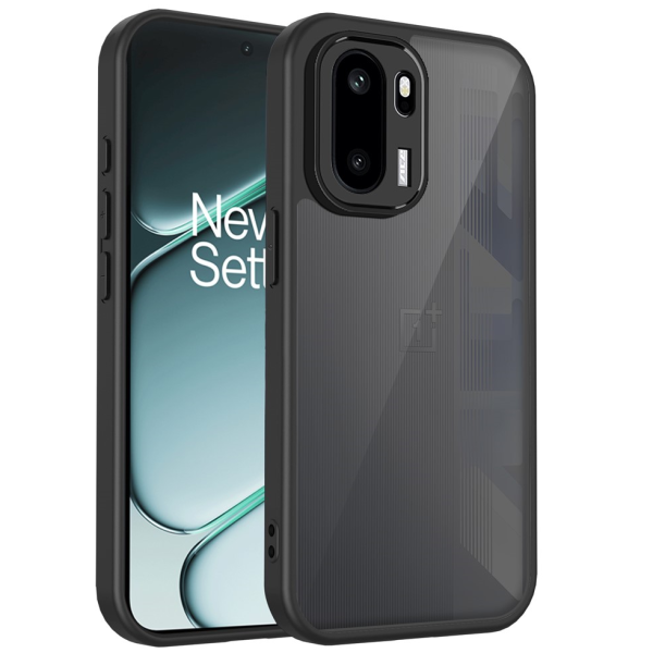 "Mofan" caurspīdīgs cieta silikona (TPU) apvalks - melns (OnePlus 15R / Ace 6T / Ace 6)