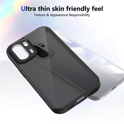 "Mofan" caurspīdīgs cieta silikona (TPU) apvalks - melns (OnePlus 15R / Ace 6T / Ace 6)