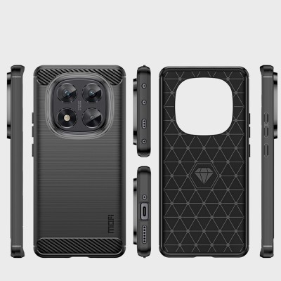 „Mofi“ Carbon cieta silikona (TPU) apvalks - melns (Redmi Note 14 Pro 5G)