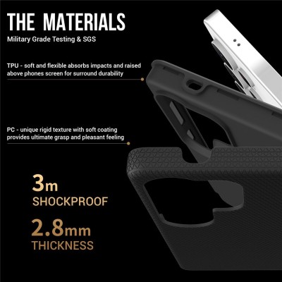 „TUKU“ Shockproof ciets silikona korpuss - melns (Galaxy S25 Ultra)