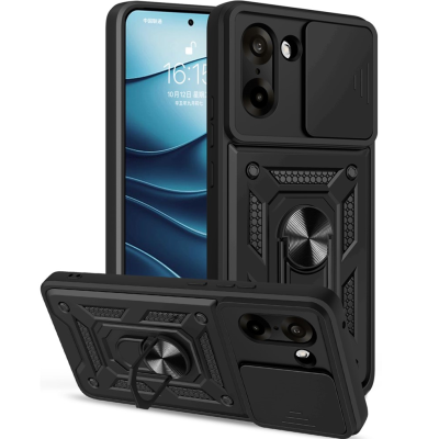 Противоударный чехол „AMORUS“ Kickstand - черный (OnePlus Nord CE5 / Ace 5 Racing)