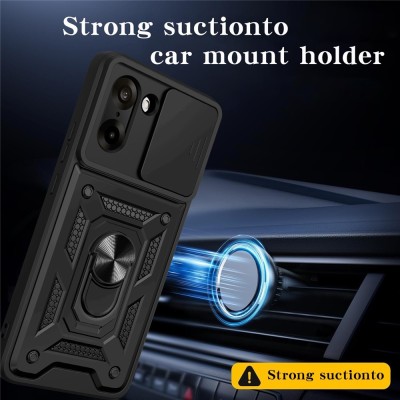 "AMORUS" Kickstand pastiprinātas aizsardzības apvalks - melns (OnePlus Nord CE5 / Ace 5 Racing)