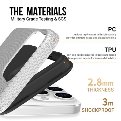 „TUKU“ Shockproof ciets silikona korpuss - sudrabs (iPhone 16 Pro Max)