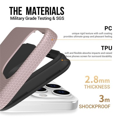 „TUKU“ Shockproof ciets silikona korpuss - rozs (iPhone 16 Pro Max)