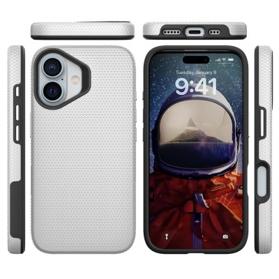 „TUKU“ Shockproof kõva silikoonümbris - серебристый (iPhone 16)