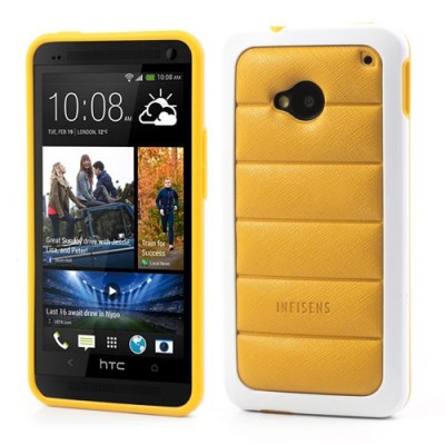 „Infisens“ Hybrid Bumper HTC One M7 dzeltens apvalks / vacins.lv