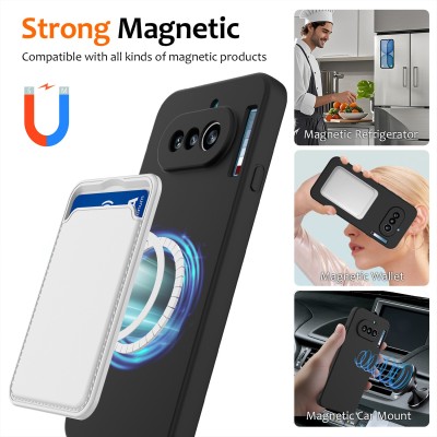 "Shell" MagSafe cieta silikona (TPU) apvalks - melns (Nothing Phone 4a)