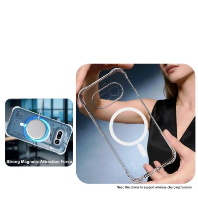 "IMAK" Candy MagSafe твердый силиконовый (ТПУ) чехол - прозрачный (Nothing Phone 4a)