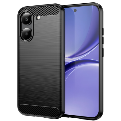 Твердый силиконовый чехол (TPU) "AILES" Carbon - чёрный (Poco X8 Pro / Redmi Turbo 5)
