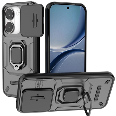 Противоударный чехол „Mozhi“ Kickstand - черный (Poco X8 Pro / Redmi Turbo 5)