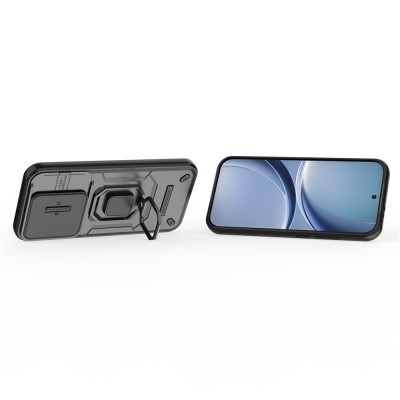 "Mozhi" Kickstand pastiprinātas aizsardzības apvalks - melns (Poco X8 Pro / Redmi Turbo 5)