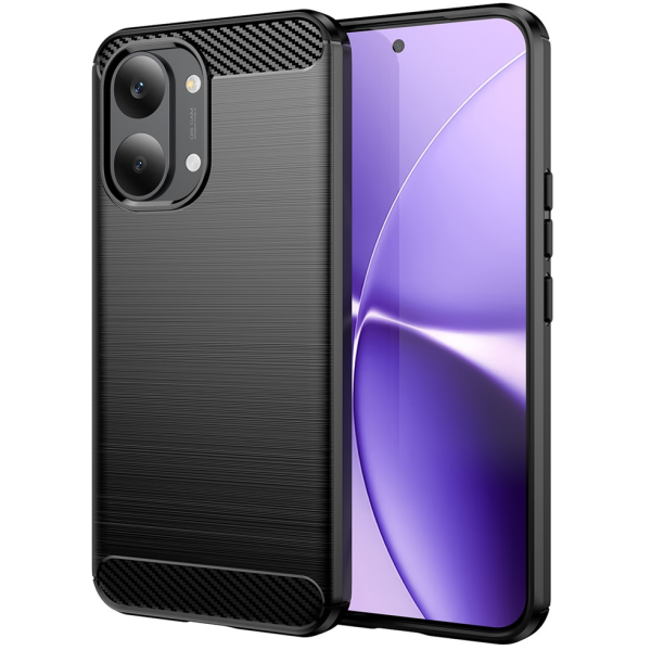 "AILES" Carbon cieta silikona (TPU) apvalks - melns (Poco X8 Pro Max / Redmi Turbo 5 Max)