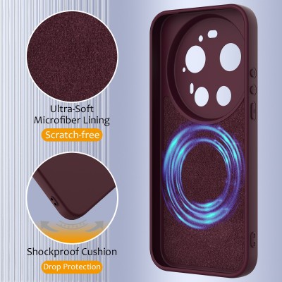 "Shell" MagSafe cieta silikona (TPU) apvalks - bordo (Xiaomi 17 Ultra)