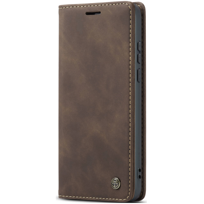 "CaseMe" Retro solīds atvēramais ādas maciņš - brūns (Xiaomi 17 Ultra)