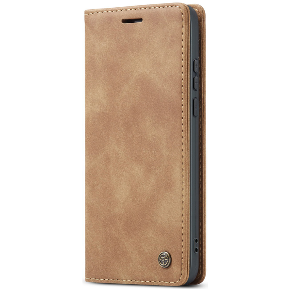 Кожиный чехол-книжка "CaseMe" Retro - светло-коричневый (Xiaomi 17 Ultra)