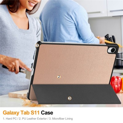 „Saige" Atvēramais maciņš - zelta (Galaxy Tab S11)