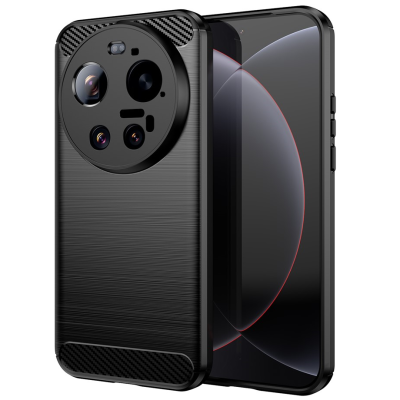 Твердый силиконовый чехол (TPU) "AILES" Carbon - чёрный (Xiaomi 17 Ultra)