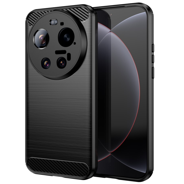 Твердый силиконовый чехол (TPU) "AILES" Carbon - чёрный (Xiaomi 17 Ultra)