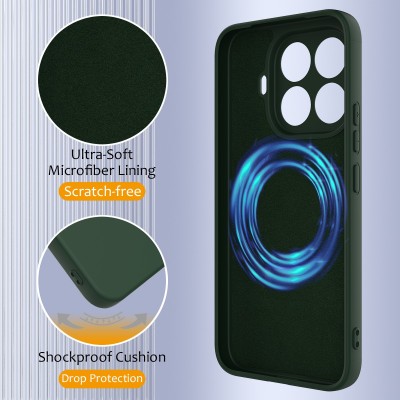 "Shell" MagSafe cieta silikona (TPU) apvalks - tumši zaļa (Xiaomi 15T Pro)