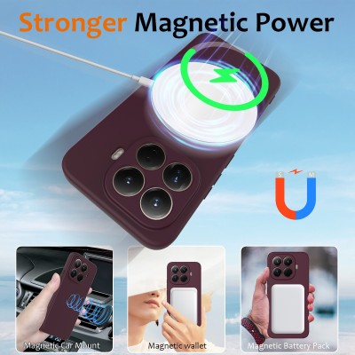"Shell" MagSafe твердый силиконовый (TPU) чехол - бордовый (Xiaomi 15T Pro)