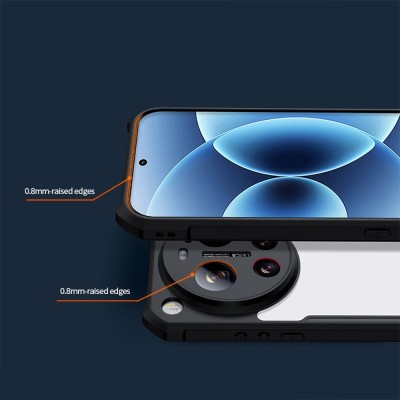 "XUNDD" твердый силиконовый (TPU) акриловый чехол - прозрачный / чёрный (Xiaomi 17 Ultra)