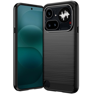 Твердый силиконовый чехол (TPU) "AILES" Carbon - чёрный (Nothing Phone 4a Pro)