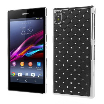 Sony Xperia Z1 elegants melns apvalks ar spīduļiem / Vacins.lv