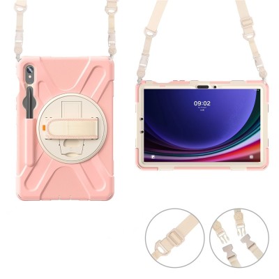 Pastiprinātas aizsardzības apvalks - gaiši rozs (Galaxy Tab S7 11" / S8 11" / S9 11" / S9 FE 5G / S10 FE / S10 Lite)
