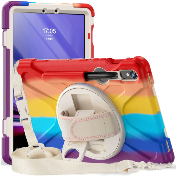 Pastiprinātas aizsardzības apvalks - krāsains / sarkans (Galaxy Tab S7 11" / S8 11" / S9 11" / S9 FE 5G / S10 FE / S10 L