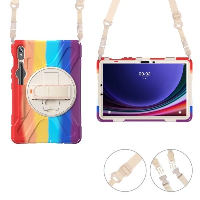 Pastiprinātas aizsardzības apvalks - krāsains / sarkans (Galaxy Tab S7 11" / S8 11" / S9 11" / S9 FE 5G / S10 FE / S10 L