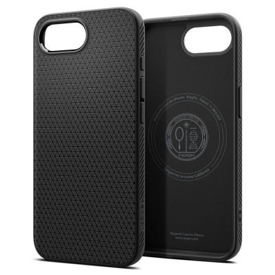 "Spigen" Liquid Air Mag fit apvalks - melns (iPhone 17e / 16e)