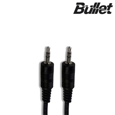 „Bullet“ 3.5mm AUX stereo audio vads (1 m., melns) / vacins.lv