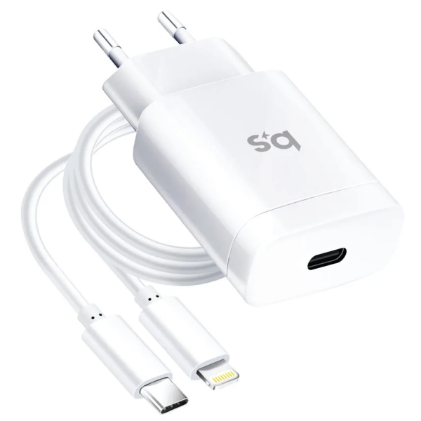 „Blue Star“ зарядное устройство (Max 18W) + USB-C Lightning провод - белый