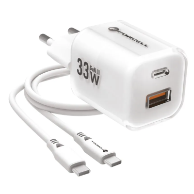 „Forcell“ F-Energy Crystal зарядное устройство (Max 33W) + USB-C провод - белый