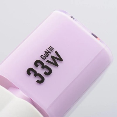 „Forcell“ F-Energy Crystal sienas lādētājs (33W) - balts + USB-C rozs