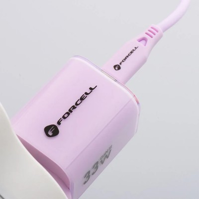 „Forcell“ F-Energy Crystal зарядное устройство (Max 33W) + USB-C провод - розовый