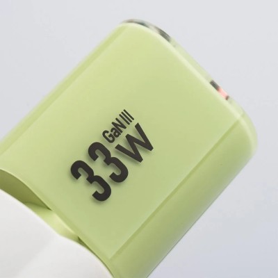 „Forcell“ F-Energy Crystal sienas lādētājs (33W) - balts + USB-C zaļš