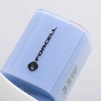 „Forcell“ F-Energy Crystal sienas lādētājs (33W) - balts + USB-C zils