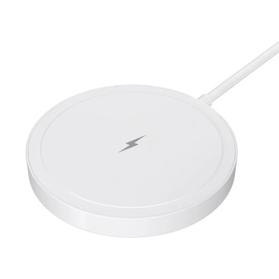„Blue Star“ Magnetic Charging Stand bezvadu kompaktais lādētājs - balts (15W)