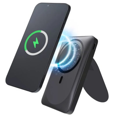 „Forcell“ Magnetic Mini Air MagStand внешний аккумулятор - черное (10000 mAh, 20W)