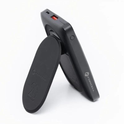 „Forcell“ Magnetic Mini Air MagStand внешний аккумулятор - черное (10000 mAh, 20W)